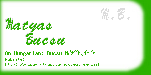 matyas bucsu business card